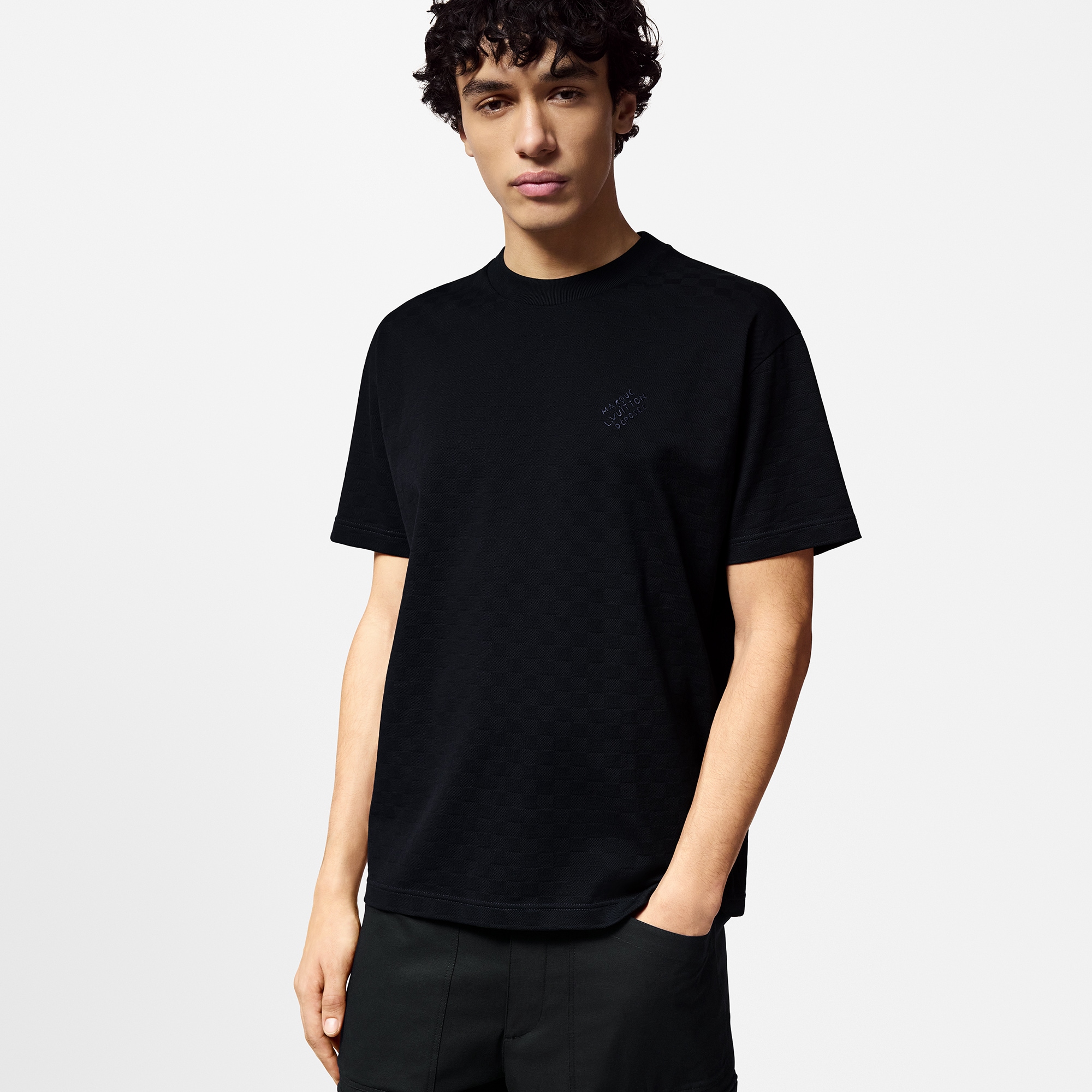 Damier Cotton Pique T-Shirt - Men - Ready-to-Wear | LOUIS VUITTON ®